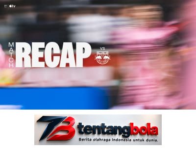 Grafik bertuliskan Match Recap dengan logo klub dan Apple TV pada latar pemain Inter Miami.