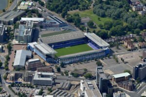Foto udara Stadion Portman Road di Ipswich pada Juli 2015